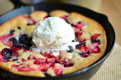 Triple Berry Skillet Tea Cobbler