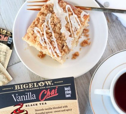Chai Tea Crumb Cake
– Bigelow Tea