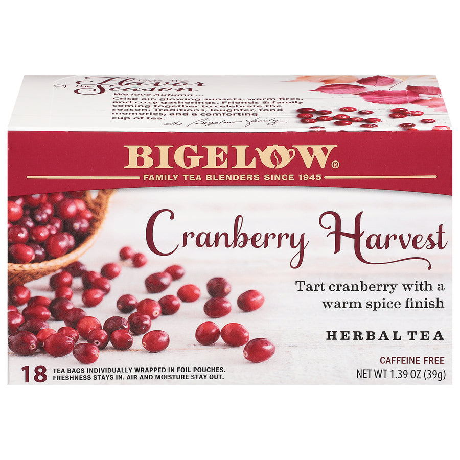 Front of Cranberry Harvest Herbal Tea box