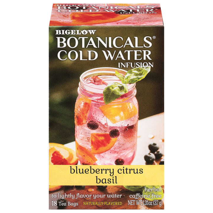 Box of Bigelow Botanicals Blueberry Citrus Basil Cold Water Infusion