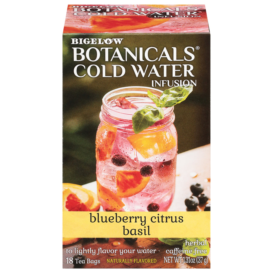 Box of Bigelow Botanicals Blueberry Citrus Basil Cold Water Infusion