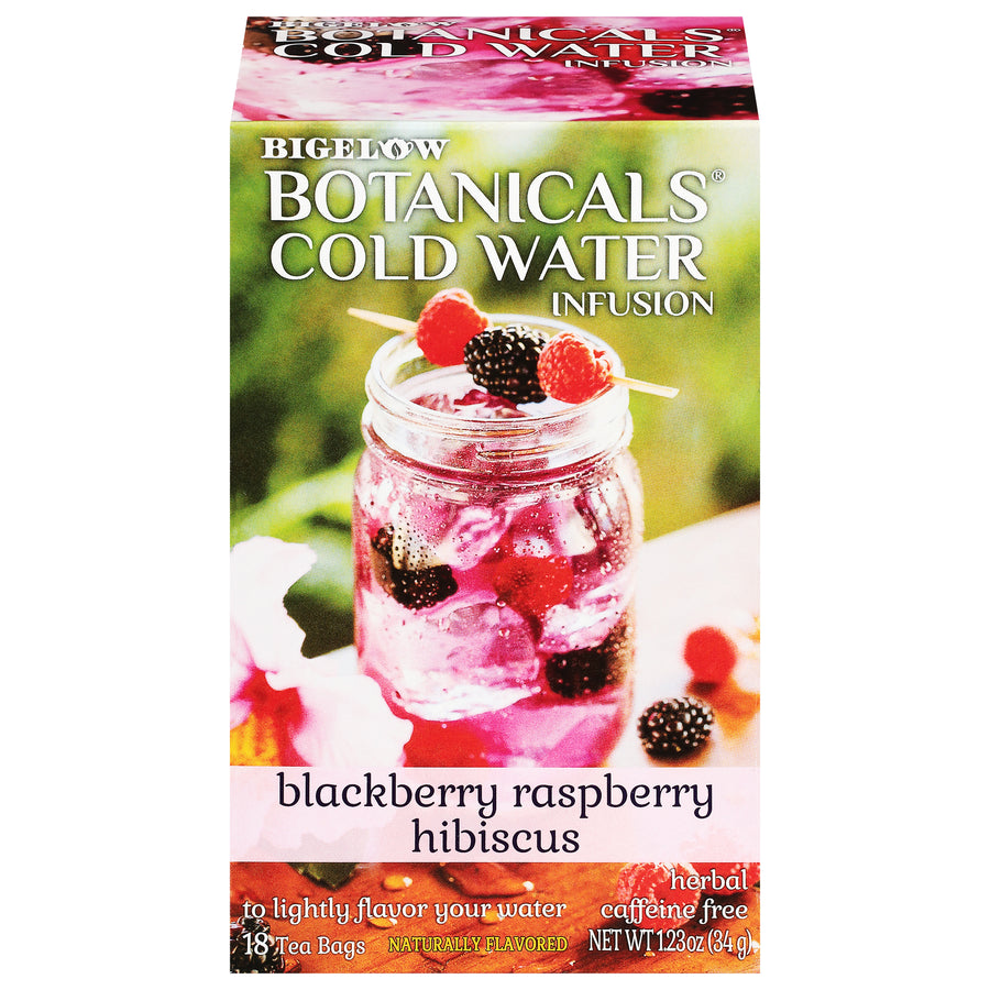Box of Bigelow Botanicals Blackberry Raspberry Hibiscus Cold Water Infusion