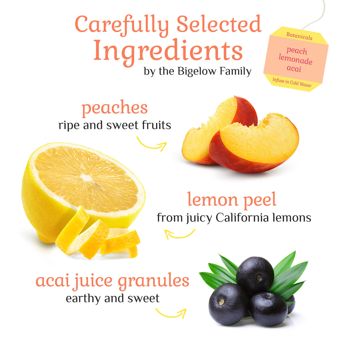 Ingredients of Peach Lemonade Acai Cold Water Infusion