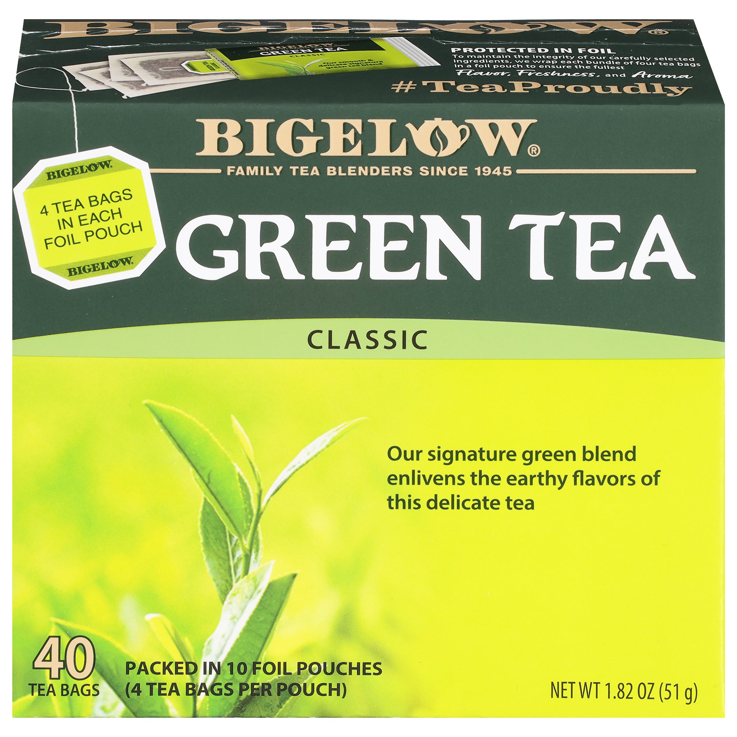 Green Tea 40 count - Case of 6 boxes- total of 240 teabags