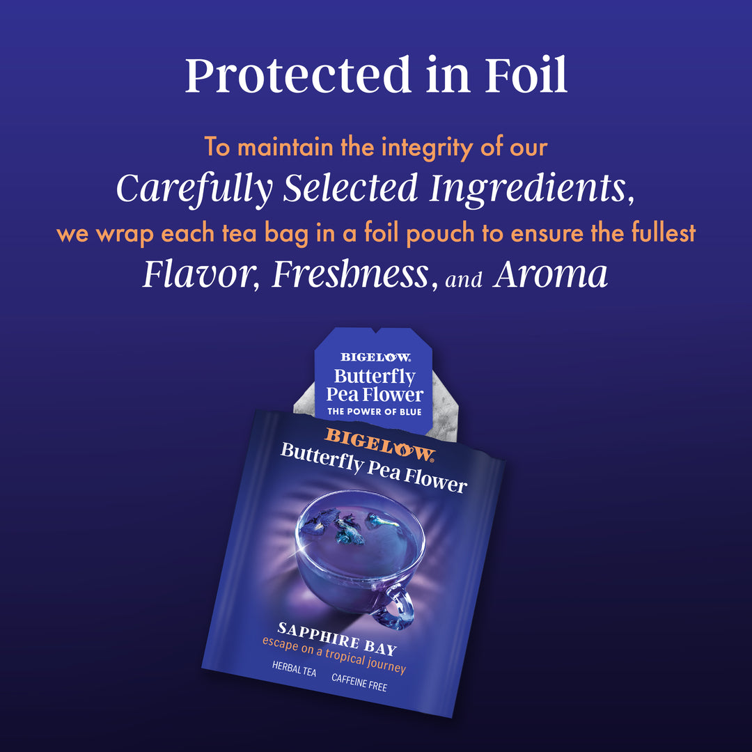Sapphire Bay Butterfly Pea Flower Herbal Tea protected in foil