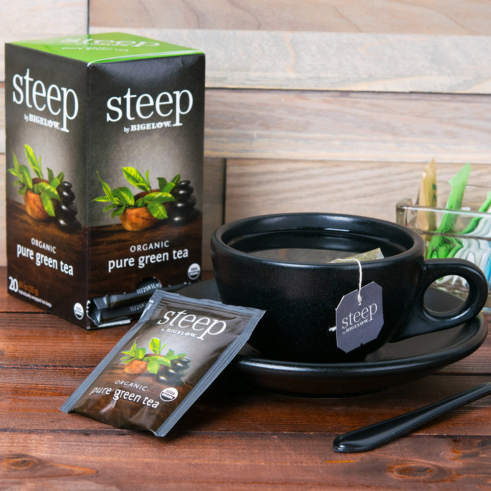 Cup of steep by bigelow organic pure green tea