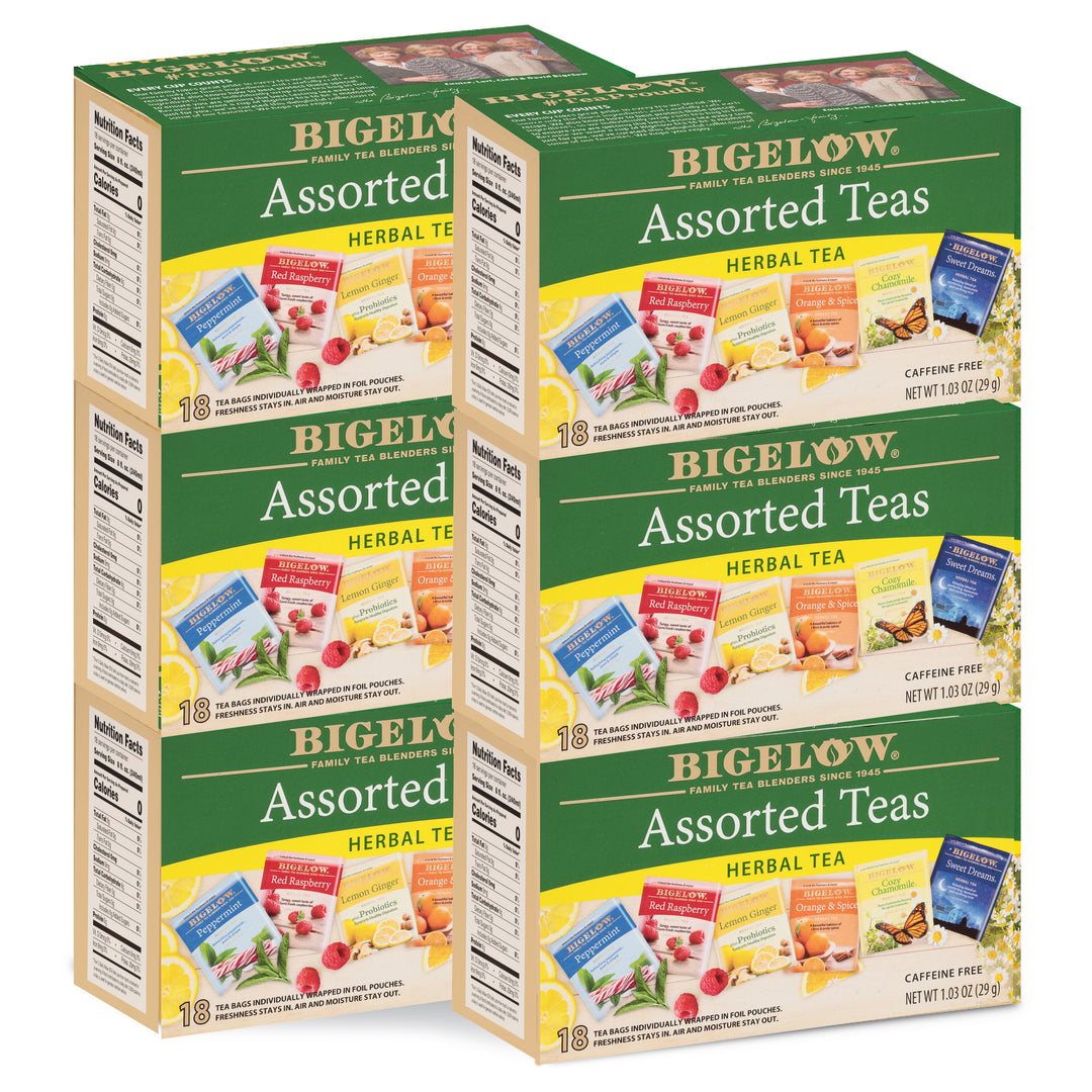 6 boxes of Assorted Collection of Caffeine Free Herbal Tea