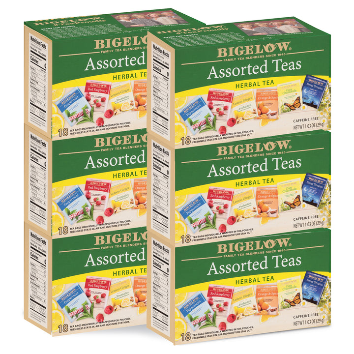 6 boxes of Assorted Collection of Caffeine Free Herbal Tea