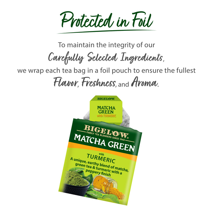 Matcha Green Tea with Turmeric protected in foil