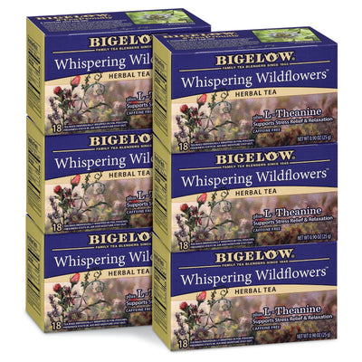 6 Boxes of Whispering Wildflowers Plus L-Theanine Herbal Tea