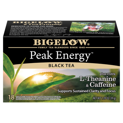 Bigelow Tea| Bigelow Peak Energy Black Tea with Extra L-Theanine and Caffeine