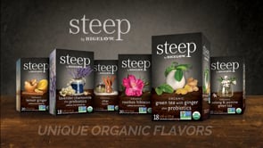 Video showcasing steep by Bigelow teas