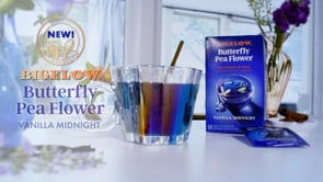 Bigelow Butterfly Pea Flower Vanilla Midnight Hot Tea Video