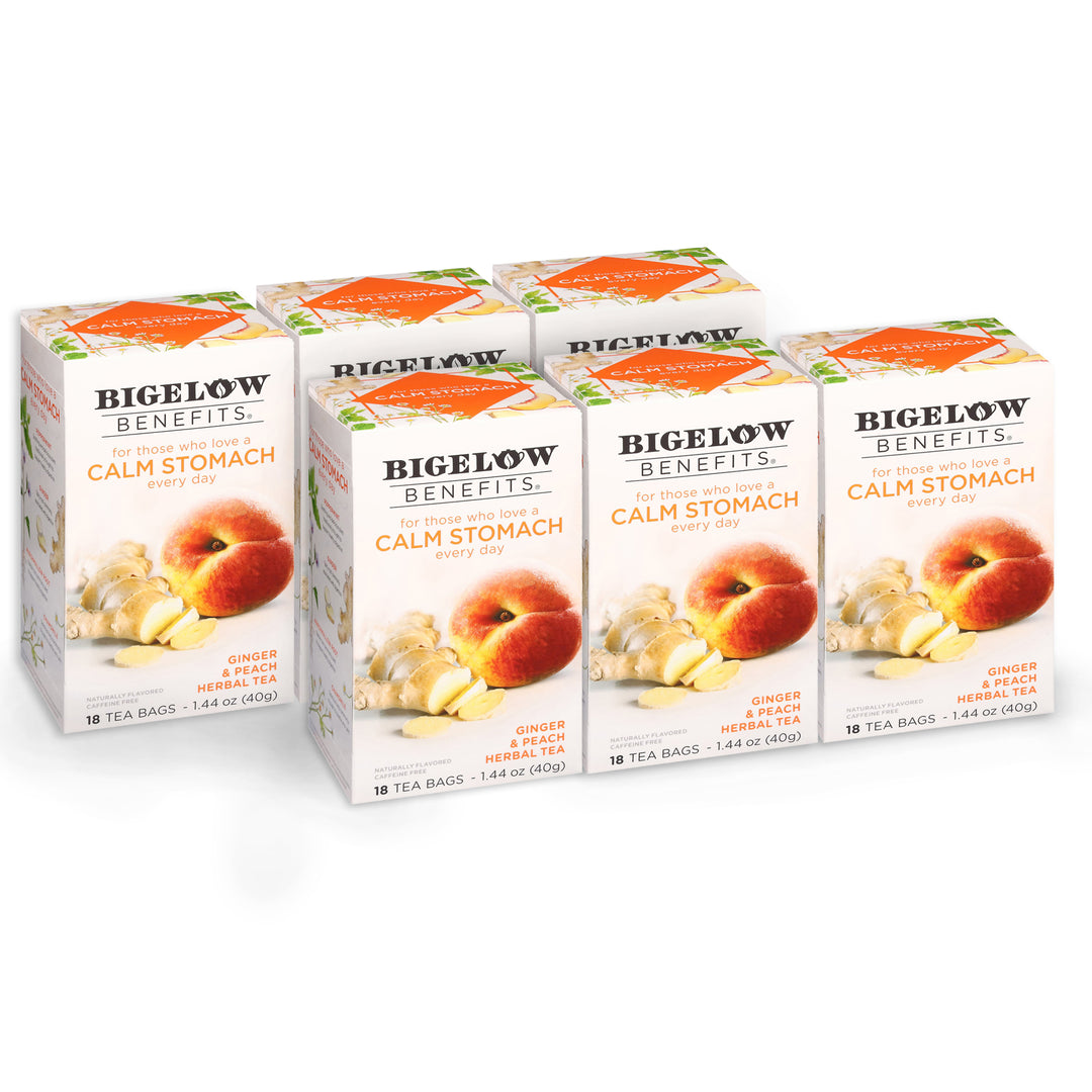 6 boxes of Benefits Ginger and Peach Herbal Tea