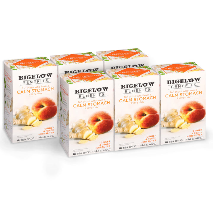 6 boxes of Benefits Ginger and Peach Herbal Tea