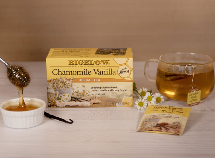 Cup of Chamomile Vanilla and Honey Herbal Tea