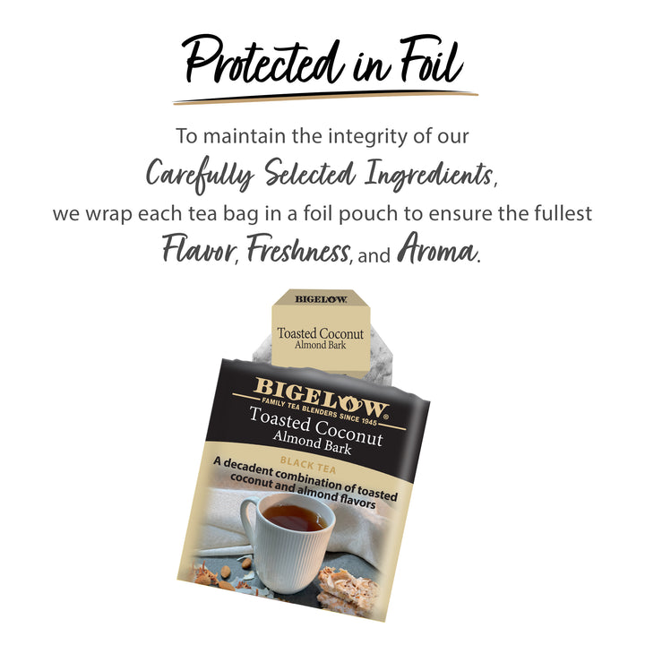 Coconut Almond Bark Tea protected in foil