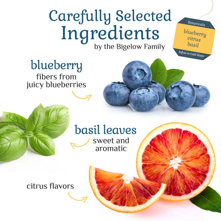 Ingredients of Blueberry Citrus Basil Cold Water Infusion