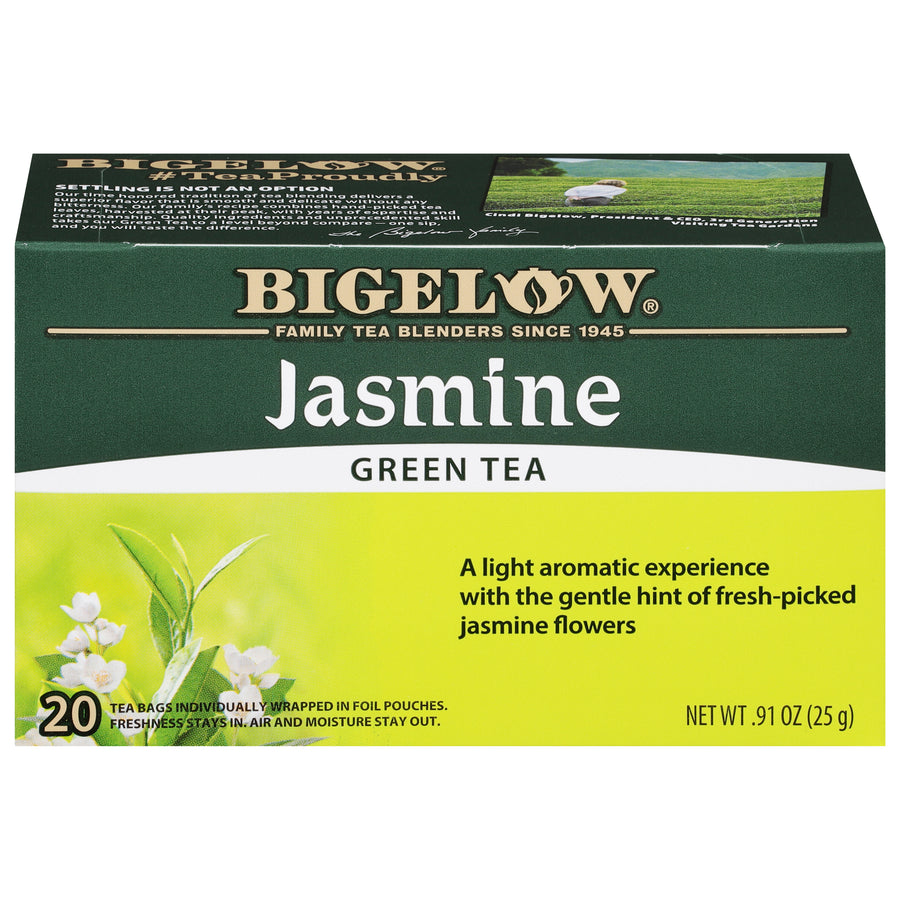 Front of Jasmine Green Tea Box - 20 tea bags per box