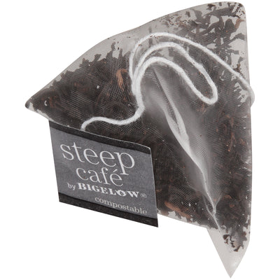 steep cafe by Bigelow full leaf english breakfast decaffeinated black tea pyramid bag