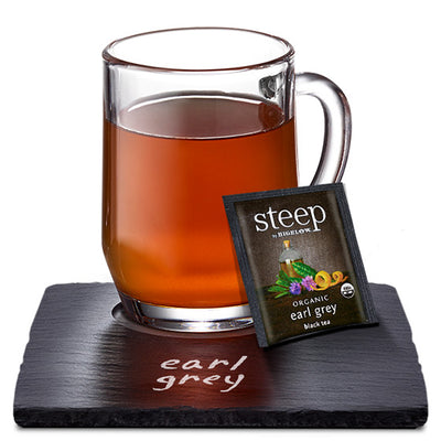 Cup of steep by bigelow organic earl grey tea