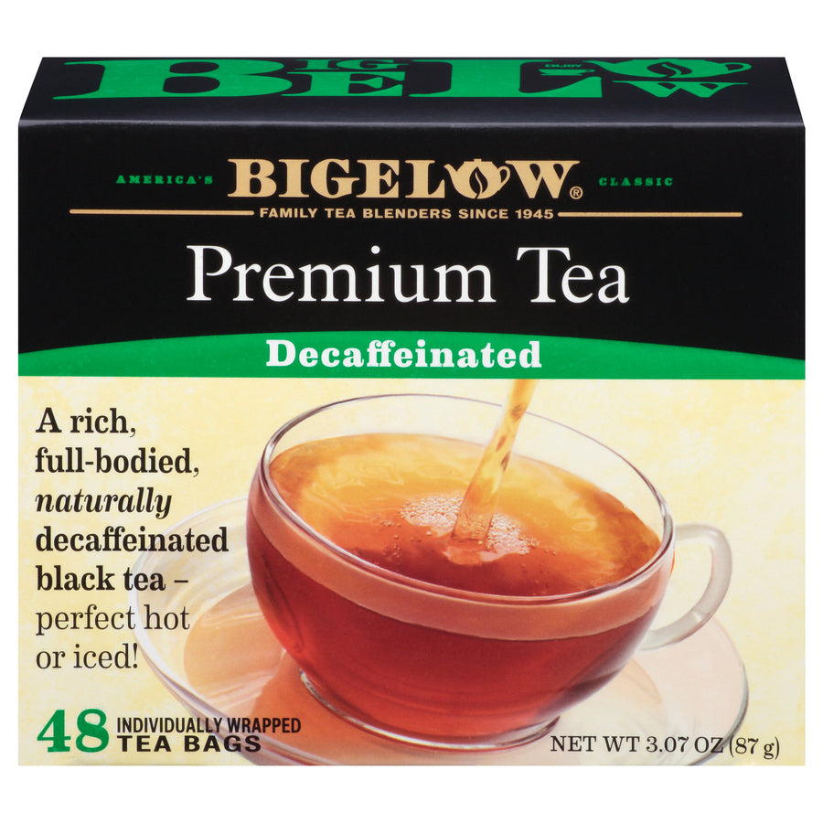 Front of Premium Decaffeinated Tea box