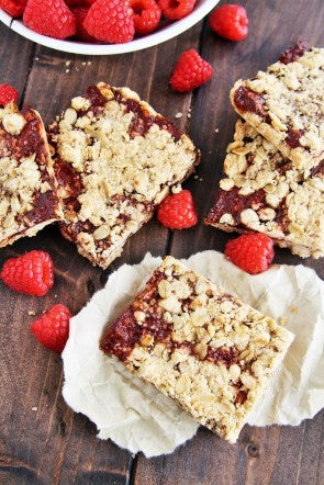 Raspberry Oat Crumb Bars