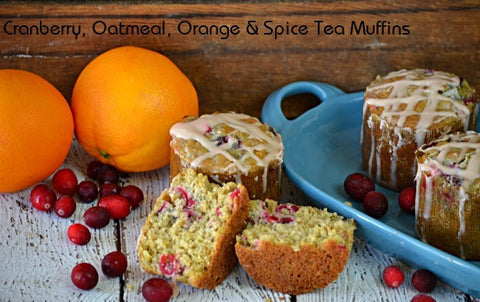 Cranberry Oatmeal Orange and Spice Tea Muffins