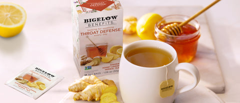 Bigelow Tea Launches NEW Bigelow Benefits THROAT DEFENSE Ginger Honey Lemon Herbal Tea