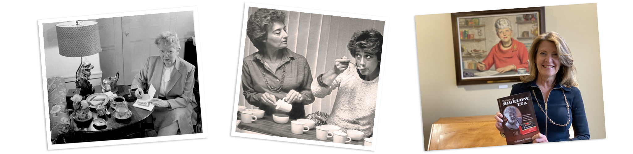 3 pictures of the women of Bigelow Tea