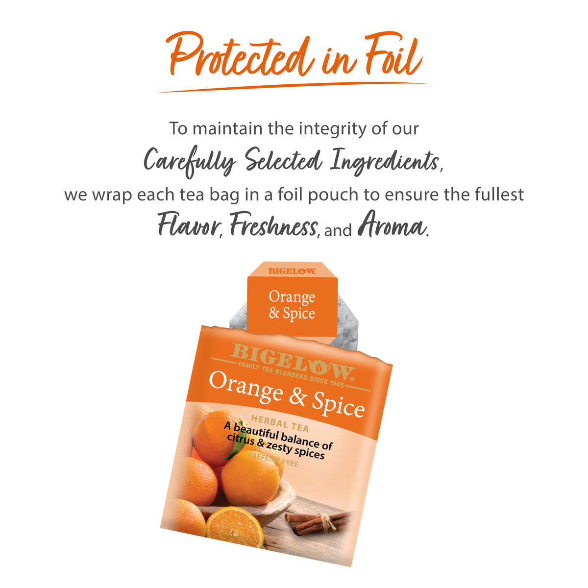 Orange Tea Package Orange and Spice Herbal Tea - Case of 6 boxes - total of 120 teabags ...