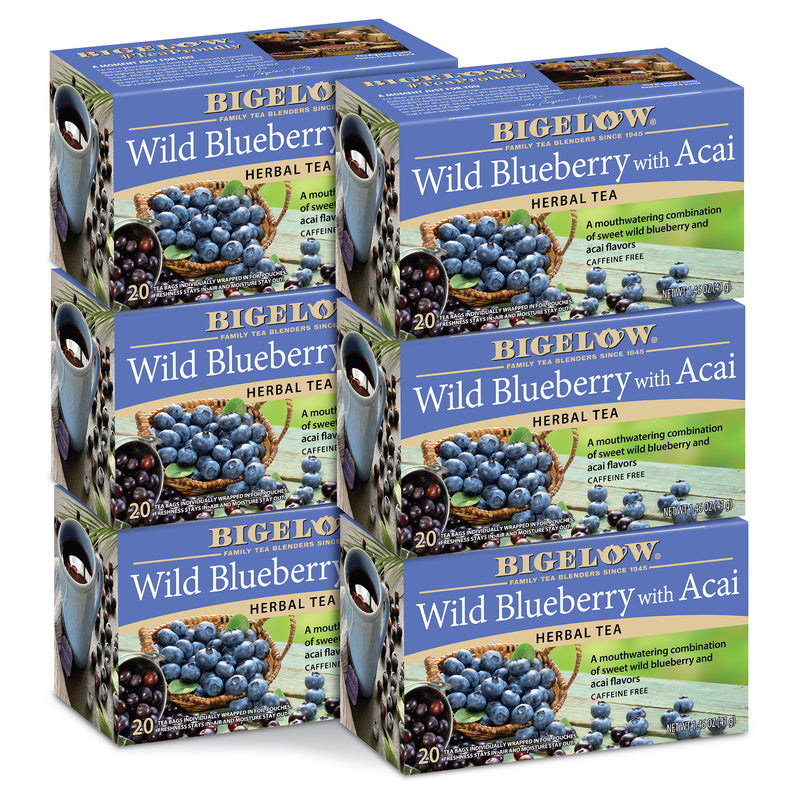 6 Boxes of Wild Blueberry with Acai Herbal Tea