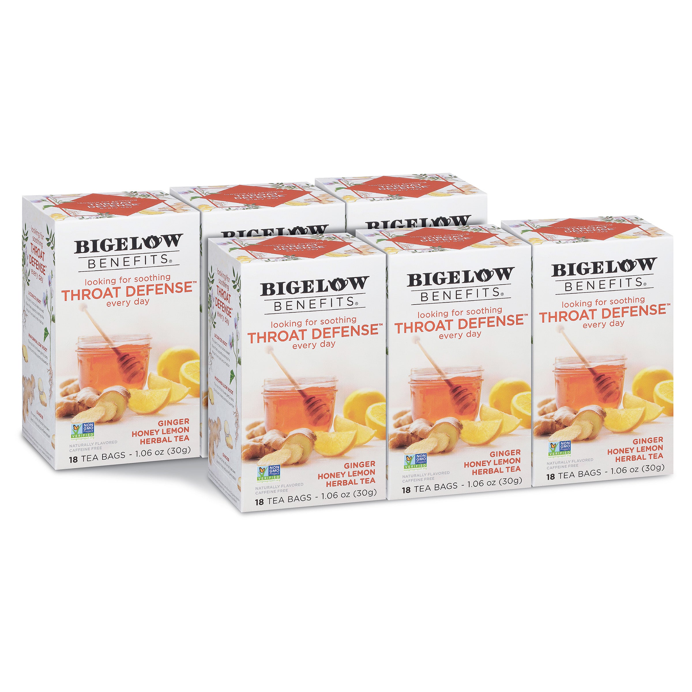 Benefits Throat Defense Ginger Honey Lemon Herbal Tea – Bigelow Tea