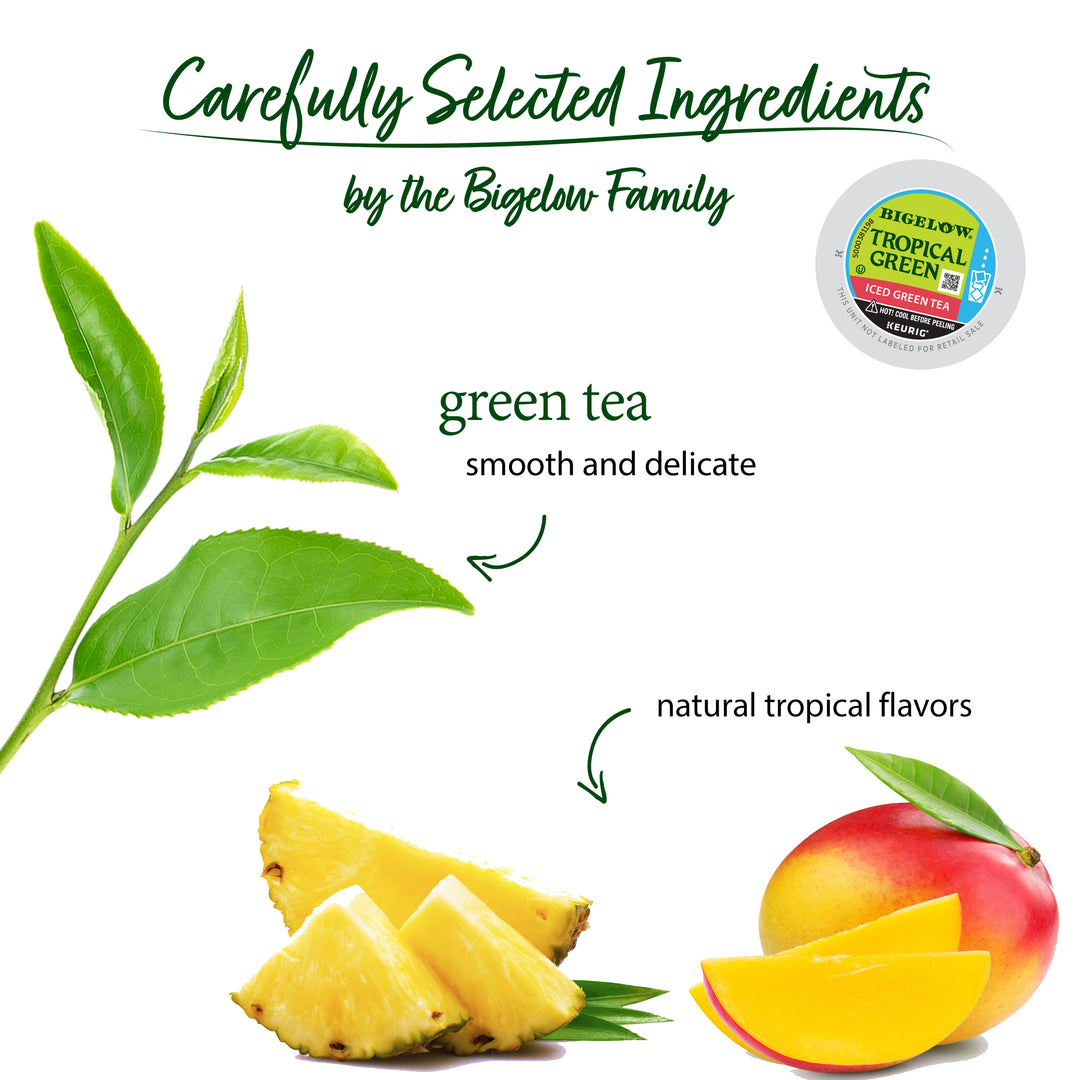 Ingredients display of Tropical Iced Green Tea Brew Over Ice K-Cup