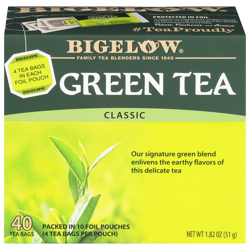 Front view of Green Tea 40 tea bags per box