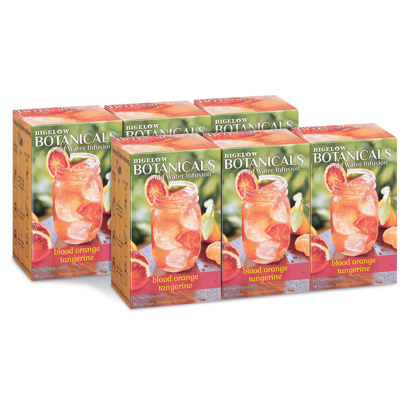 6 Boxes of Bigelow Botanical Blood Orange Tangerine Cold Water Infusion