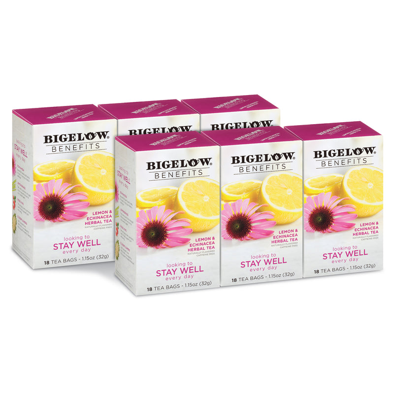 6 boxes of Benefits Lemon and Echinancea Herbal Tea
