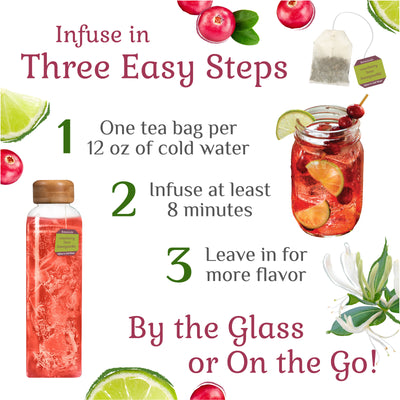 Image showing how to make Cranberry Lime Honeysuckle Cold Water Infusion 