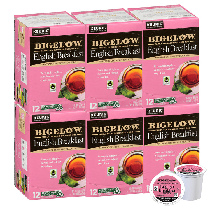 6 boxes of Keurig Bigelow English Breakfast Tea K-Cup Pods