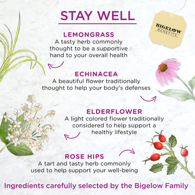 Ingredients of Benefits Lemon and Echinancea Herbal Tea