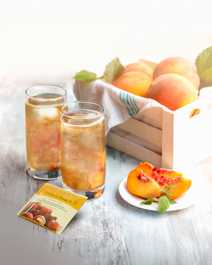 Glass of Perfect Peach Herbal Iced Tea