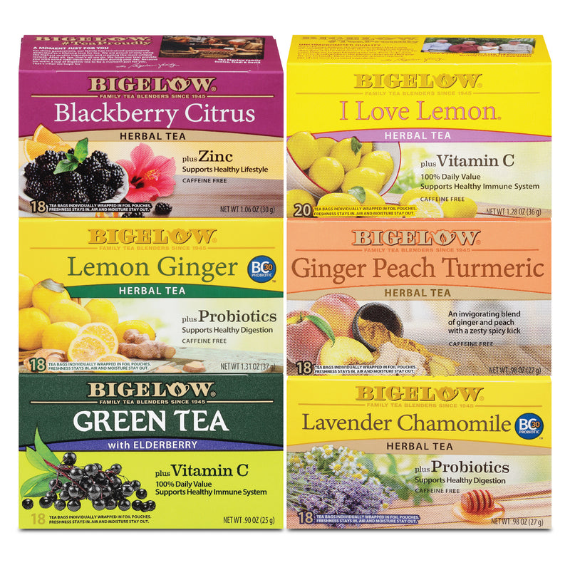 Fronts of Immunity Support Variety Pack boxes - 6 boxes for a total of 110 tea bags