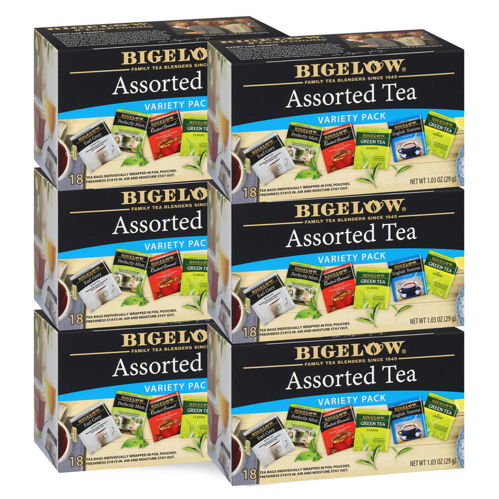 Assorted Black and Green Teas Variety Pack