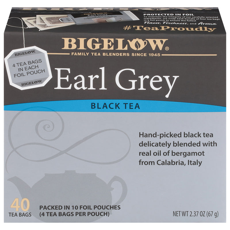 Front view of Earl Grey Tea 40 tea bags per box