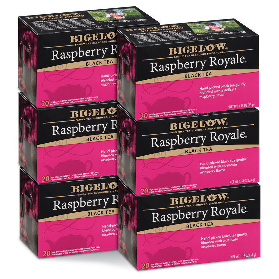Raspberry Royale Tea - Case of 6 boxes- total of 120 teabags – Bigelow Tea