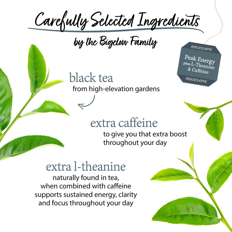 Ingredients of Peak Energy Plus Extra L-Theanine and Caffeine Black Tea