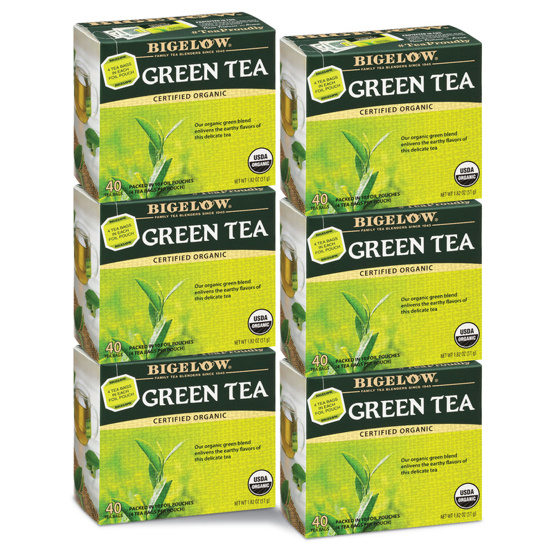 6 boxes of Organic Green Tea 40 tea bags per box