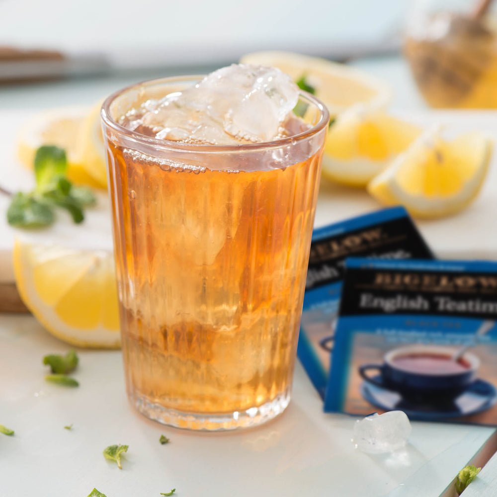 Glass with ice and English Teatime Black Tea