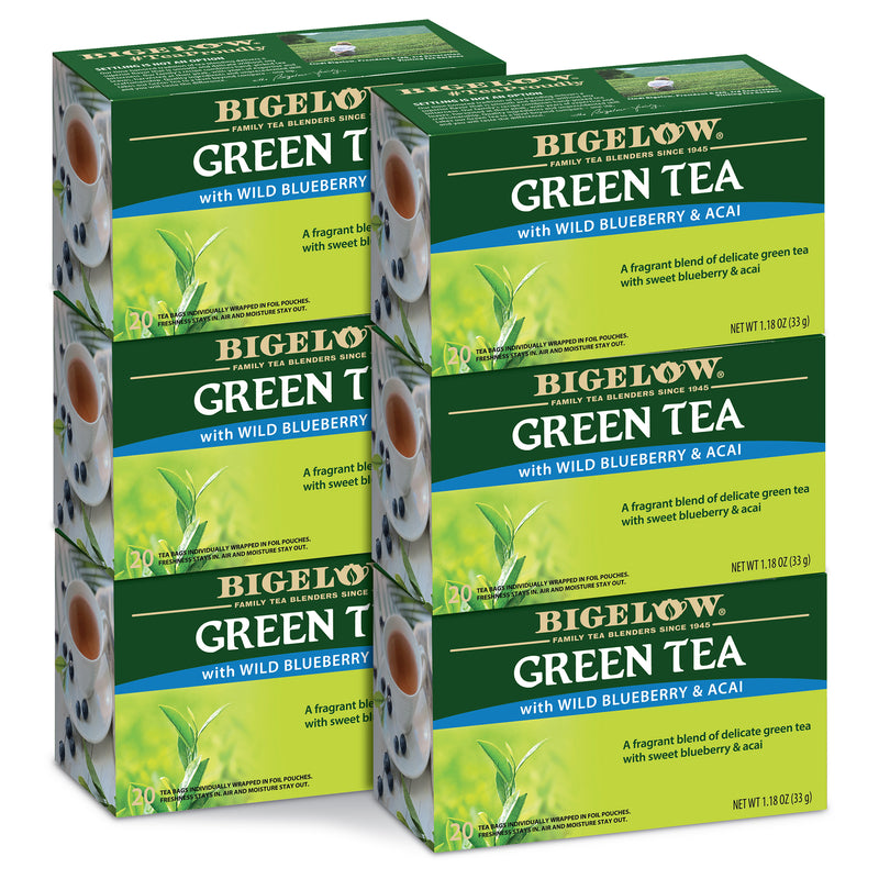 6 boxes of Green Tea with Wild Blueberry and Acai