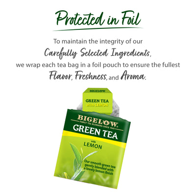 One of the teas in the assortment protected in foil